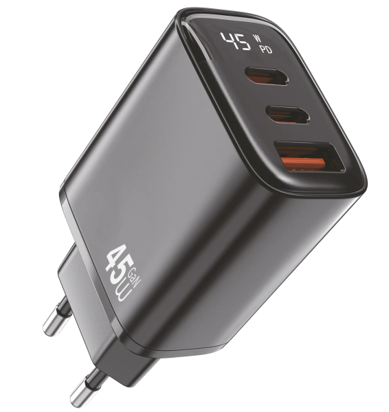 Блок Moreus Dynox GaN 45Вт USB-C 2 + USB-A
